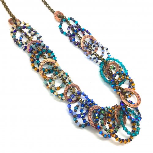 Kristal Wick's Kalanchoe, Mother of Flowers Necklace - , Contemporary Wire Jewelry, Texturing, Beads, Attach a jump ring to the other end.